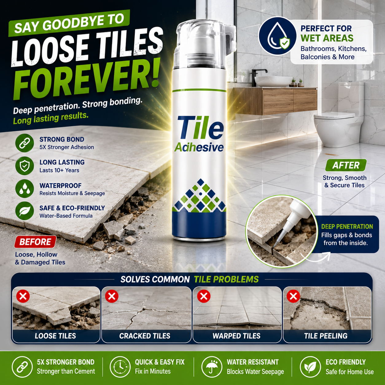 Versatile Powerful Tile Adhesive - Buy 1 Get 1 Free