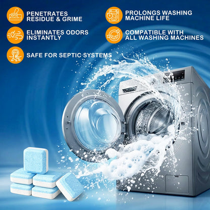 Washing Machine Deep Cleaner Tablets – Eliminates 99% Germs, Removes Odors & Prevents Mold