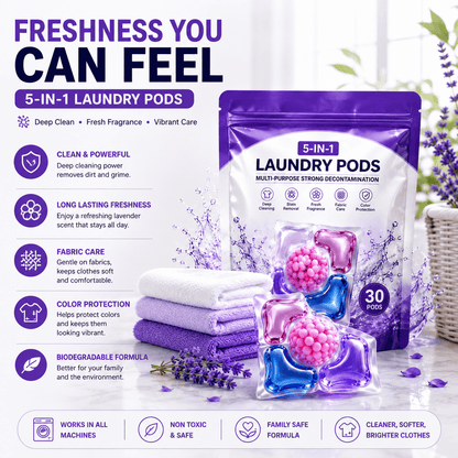 Multi-purpose Strong Decontamination Detergent Cloth Washing pod