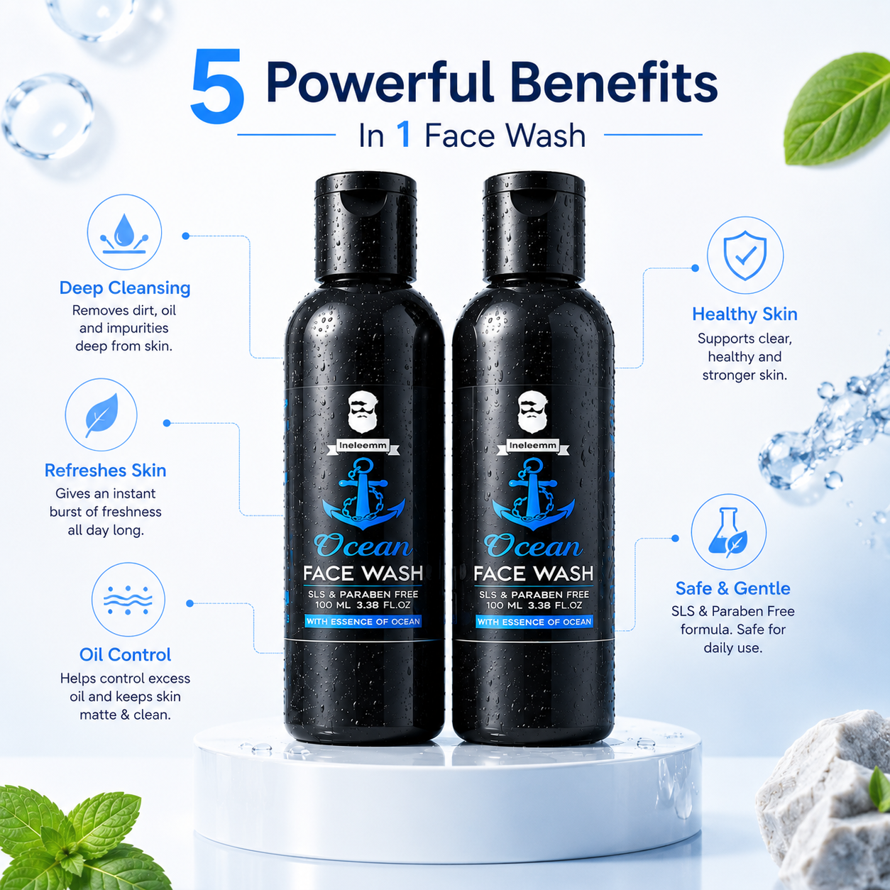 Ocean Face Wash for Men 100 ML (Pack Of 2)