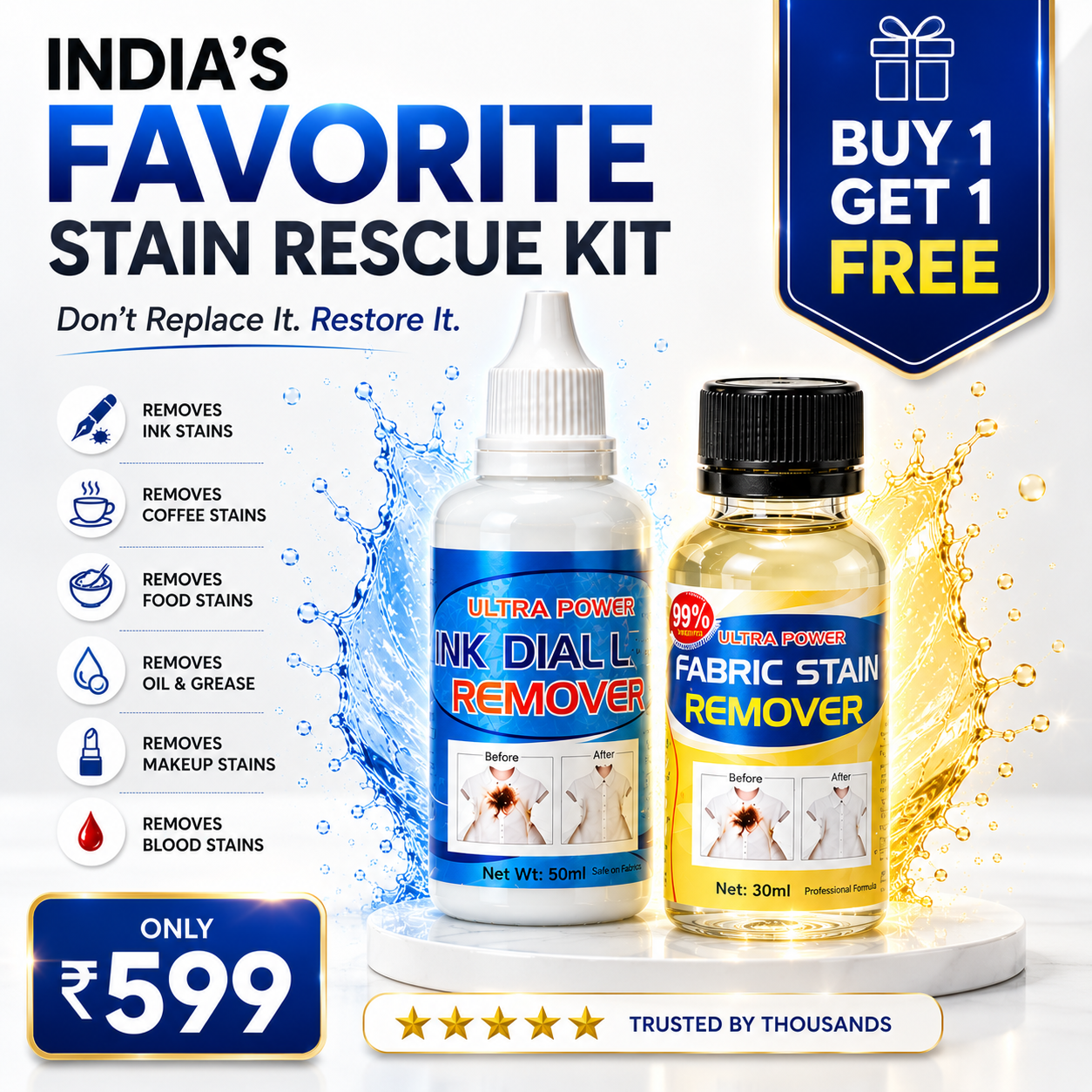 All in One Fabric Stain Remover | Buy 1 Get 1 Free