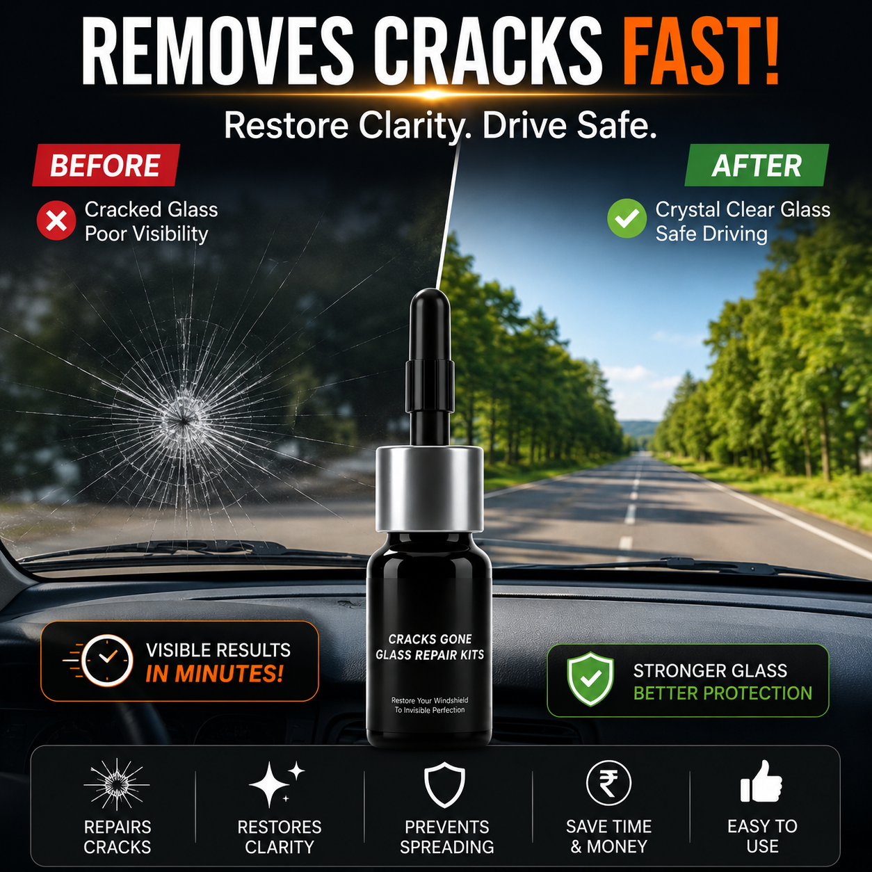 Cracks Gone Glass Repair Kit Pack of 2