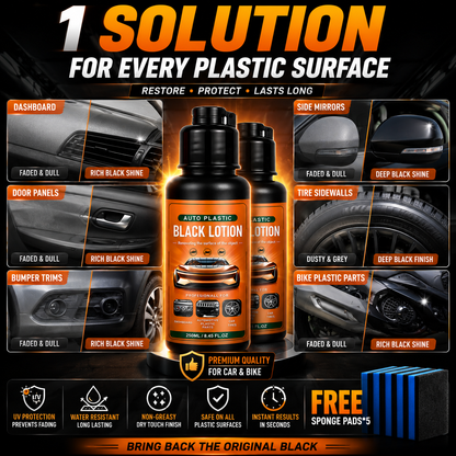 Plastic & Trim Restorer - Interior & Exterior Revitalizer with Applicator Pad