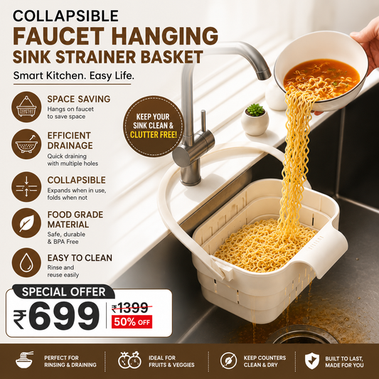 Collapsible Sink Strainer Basket & Sponge Holder Pack of 1