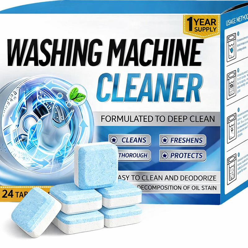 Washing Machine Deep Cleaner Tablets – Eliminates 99% Germs, Removes Odors & Prevents Mold