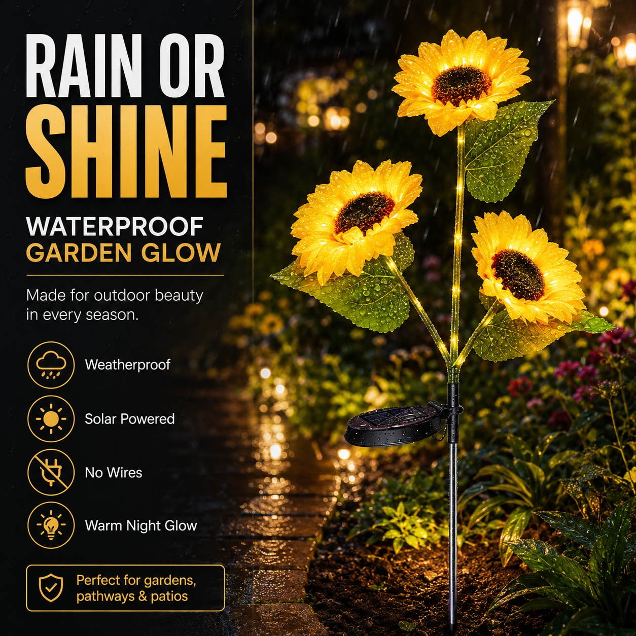 Waterproof Solar Sunflower Lights for Garden
