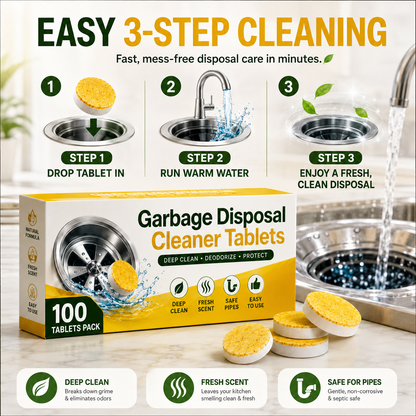 Garbage Disposal Cleaner Tablets Odor Eliminator + Blockage Remover BUY 1 GET 1 FREE