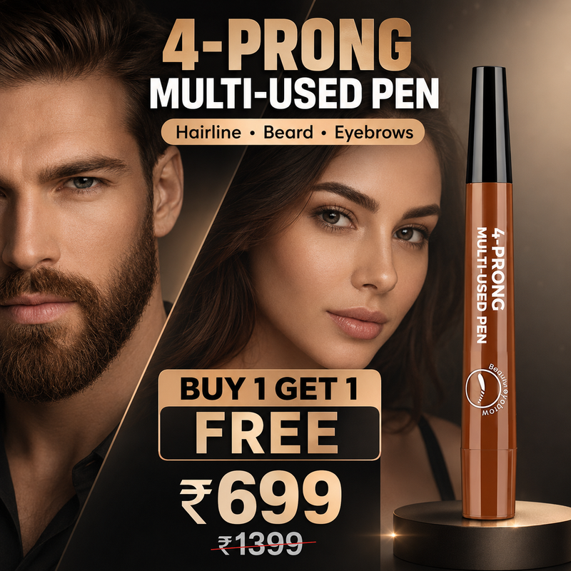 4-Prong Multi-Used Beard Eyebrow & Harline Pen Buy 1 Get 1 Free