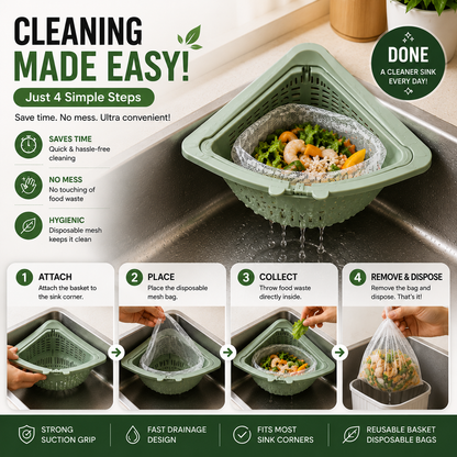 Triangle Sink Strainer & Food Waste Filter Pack of 3