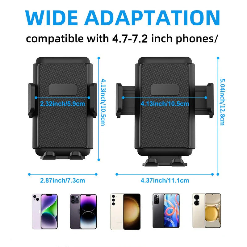 Bendable car phone holder – 360° rotation, one-hand use, strong suction