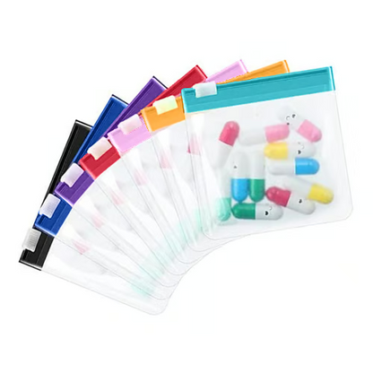 DailyDose™ Clear Zipper Pill Organizer Set – Reusable Portable Medicine Storage Bags