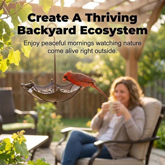 Hanging Umbrella Bird Feeder & Bath Pack of 2