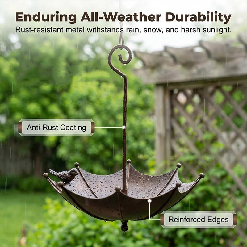 Hanging Umbrella Bird Feeder & Bath Pack of 2
