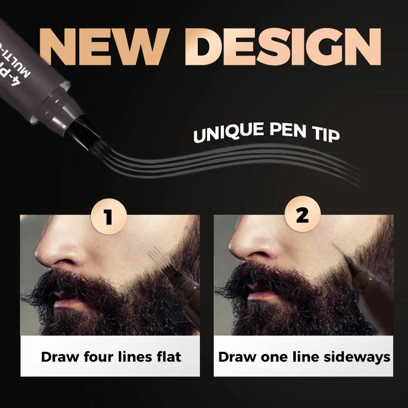 4-Prong Multi-Used Beard Eyebrow & Harline Pen Buy 1 Get 1 Free