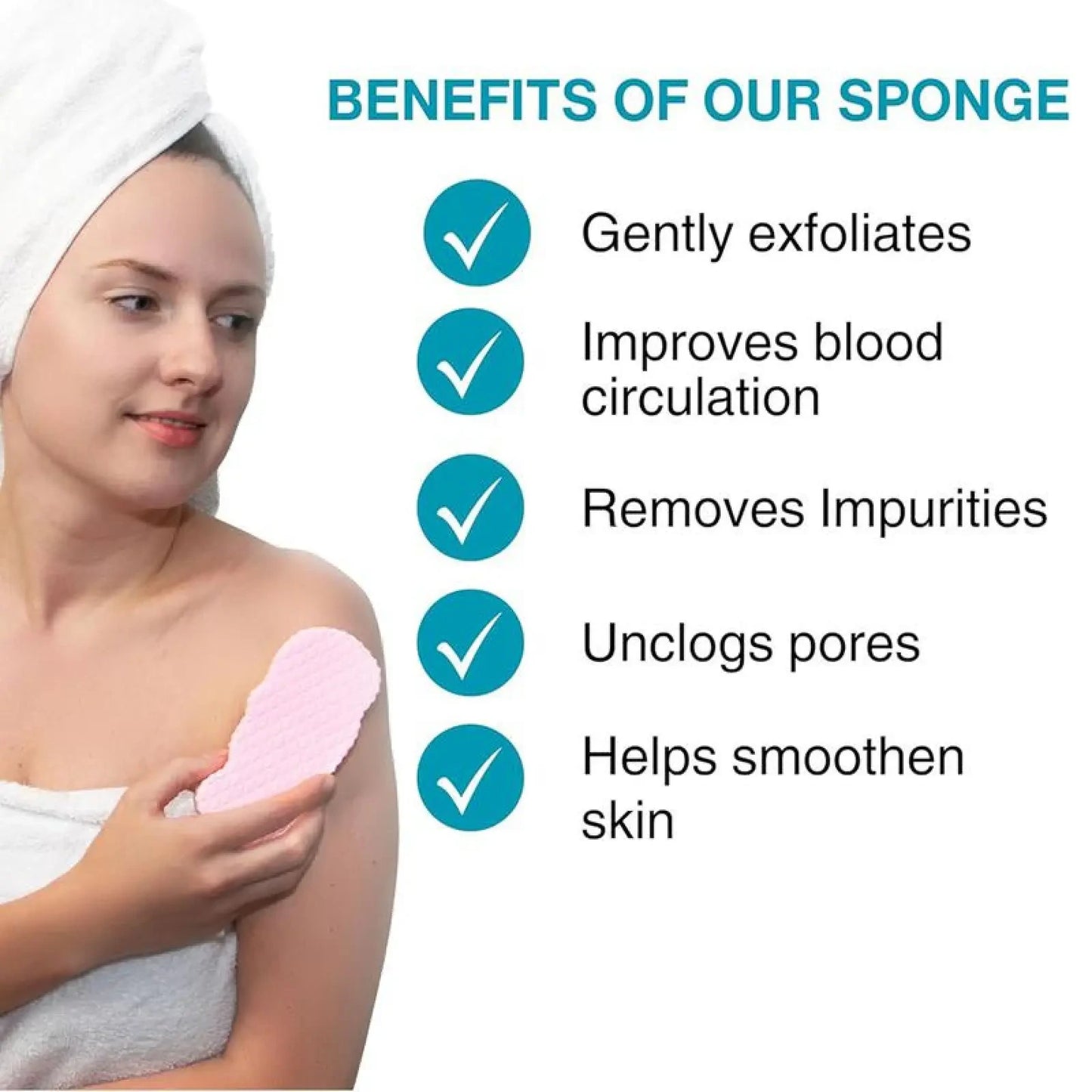 Magic Exfoliating Bath Sponge Skin Friendly and Resuable for Adults and Kids - Pack of 3