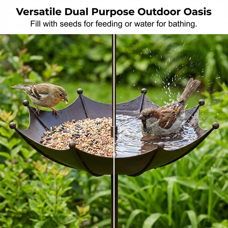 Hanging Umbrella Bird Feeder & Bath Pack of 2