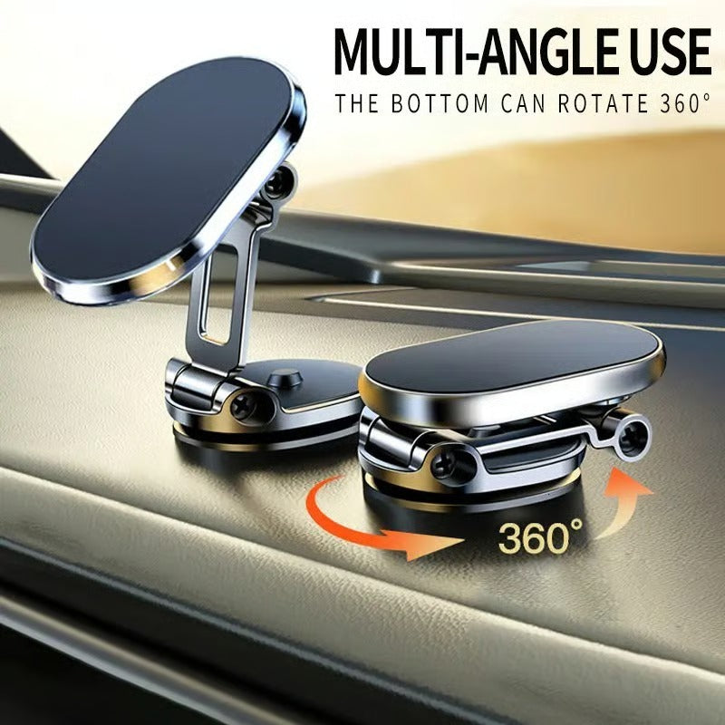 Foldable Magnetic Car Phone Holder 360° Rotating, Adjustable Angle