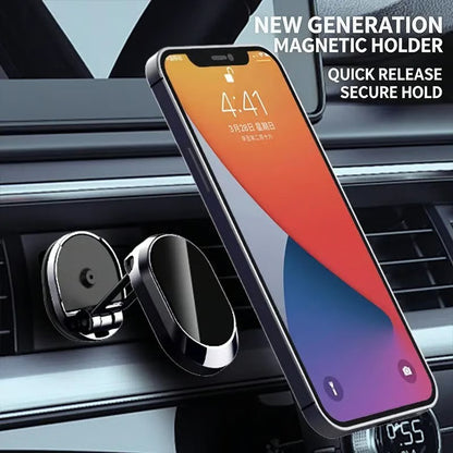 Foldable Magnetic Car Phone Holder 360° Rotating, Adjustable Angle