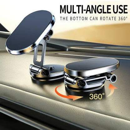 Foldable Magnetic Car Phone Holder 360° Rotating, Adjustable Angle