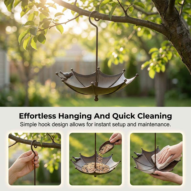 Hanging Umbrella Bird Feeder & Bath Pack of 2