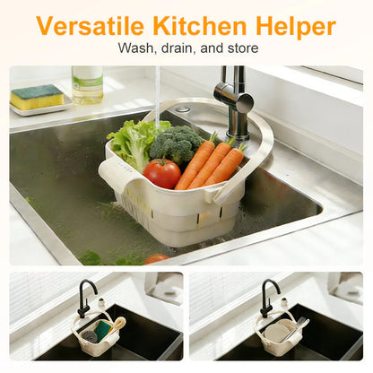 Collapsible Sink Strainer Basket & Sponge Holder Pack of 1